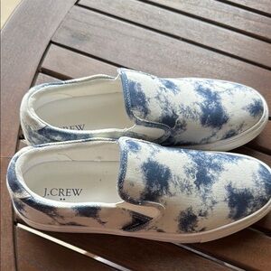 J. Crew Blue and White Tie-Dye Sneakers